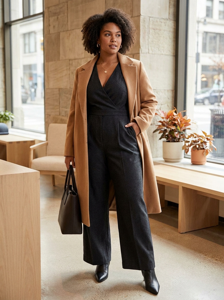Tailored Jumpsuit With Longline Coat