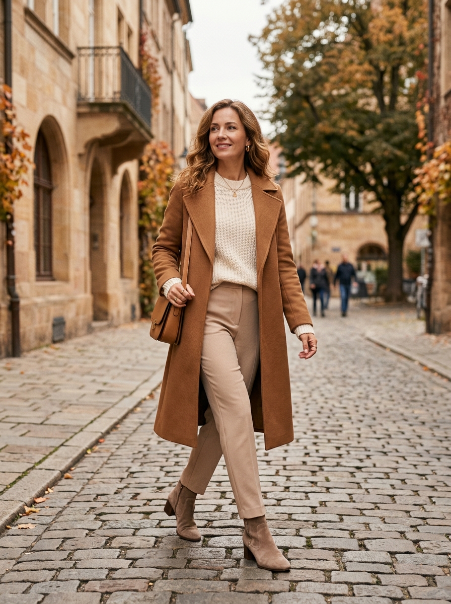 Taupe Ankle Boots With Monochrome Layers