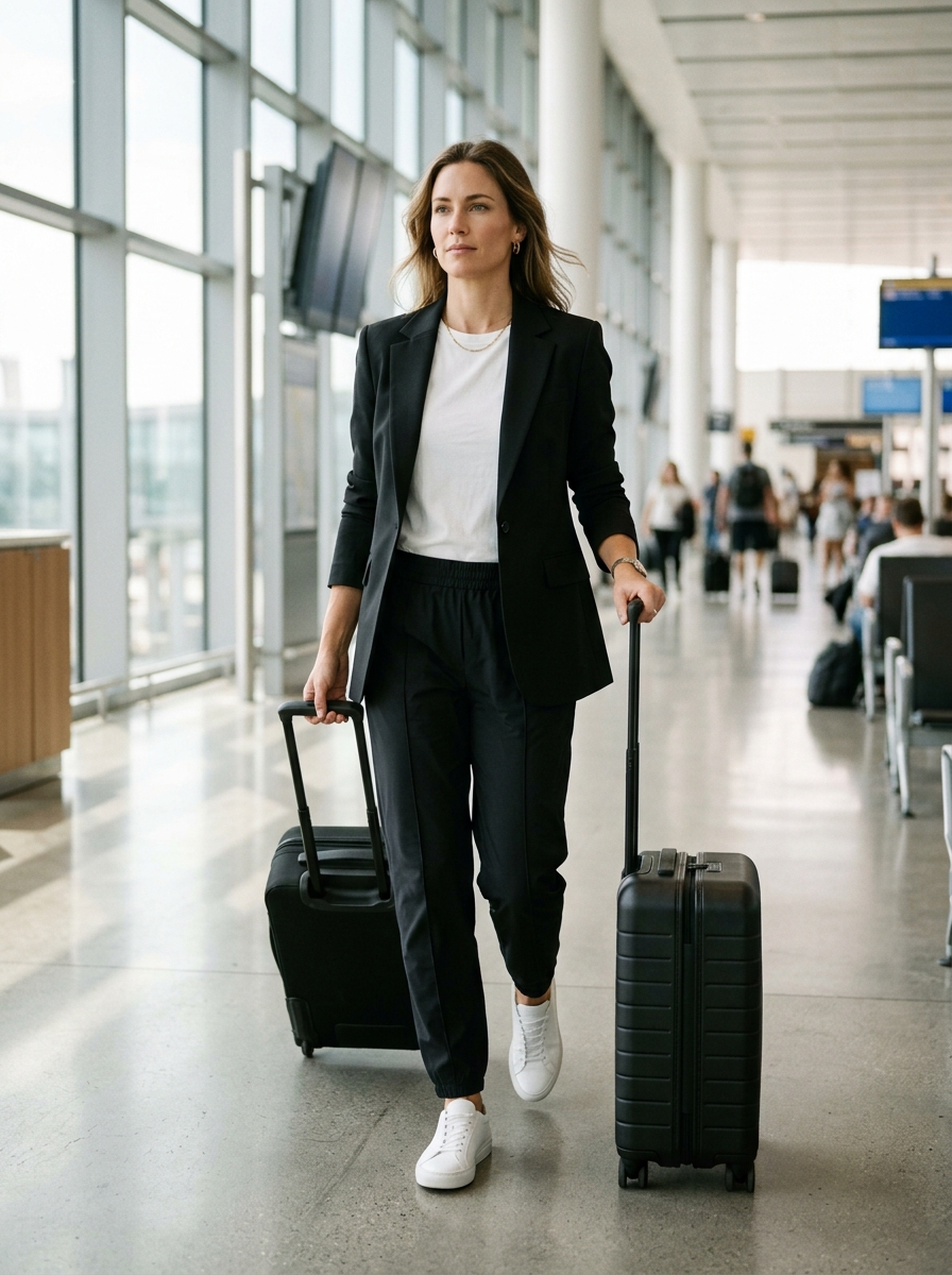 Track Pants With a Structured Jacket