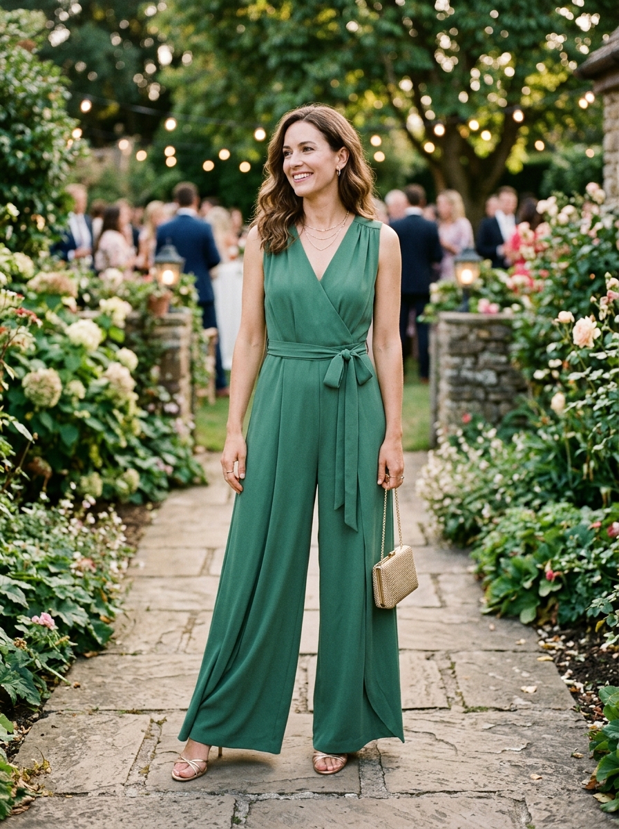 Wide-Leg Jumpsuit With a Defined Waist