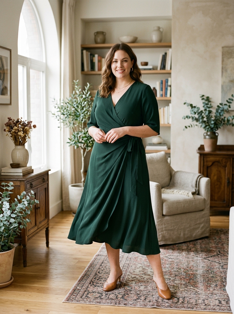 Wrap Dress With a Defined Waistline
