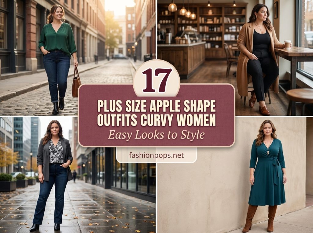 plus size apple shape outfits curvy women