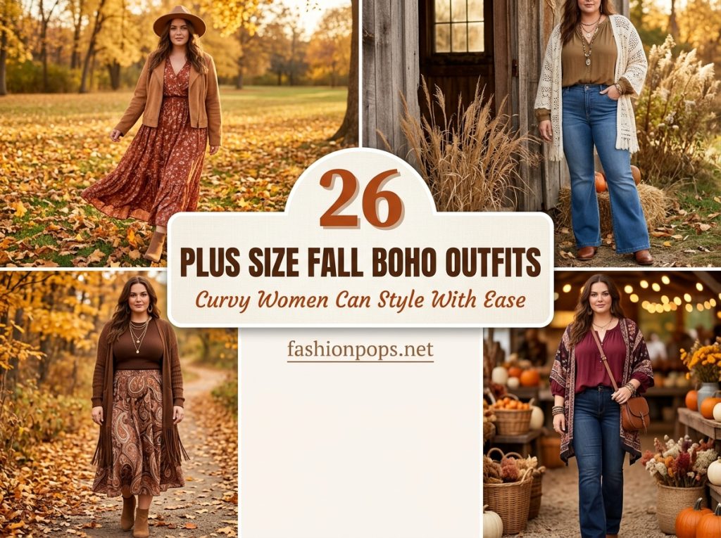 plus size fall boho outfits curvy women